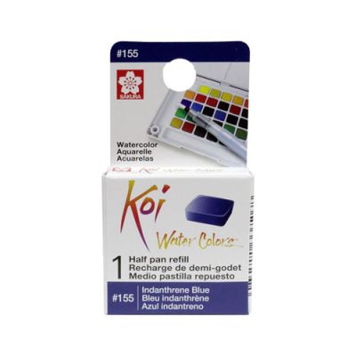 Acuarela en 1/2 pastilla Koi XNCW# 14X16X7mm, Azul Indantreno1