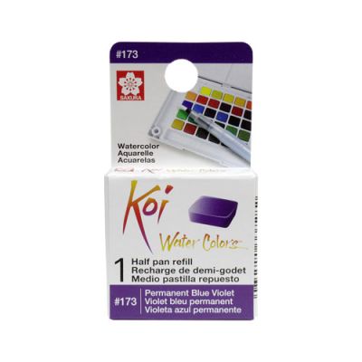 Acuarela en 1/2 pastilla Koi XNCW# 14X16X7mm, Violeta Azul Permanente1