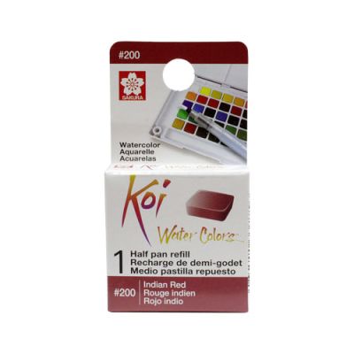 Acuarela en 1/2 pastilla Koi XNCW# 14X16X7mm, Rojo Indio1