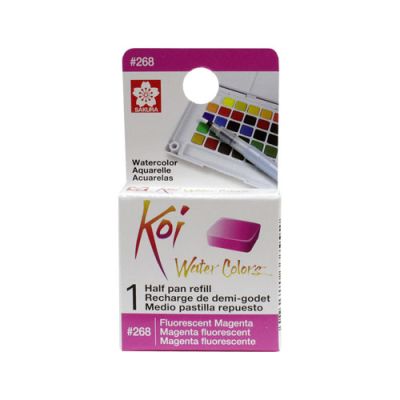 Acuarela en 1/2 pastilla Koi XNCW# 14X16X7mm, Magenta Fluorescente1