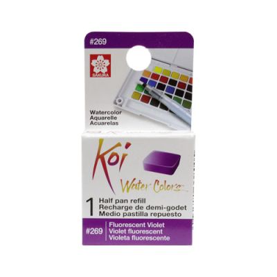 Acuarela en 1/2 pastilla Koi XNCW# 14X16X7mm, Violeta Fluorescente1