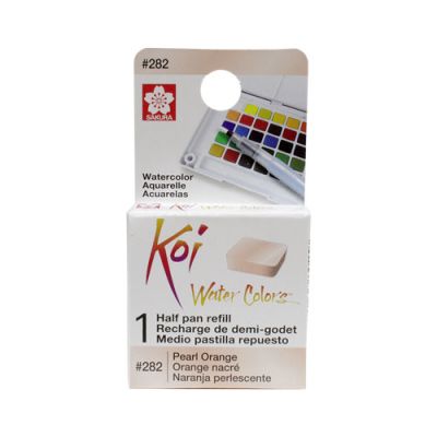Acuarela en 1/2 pastilla Koi XNCW# 14X16X7mm, Naranjo Perlado1