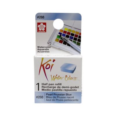 Acuarela en 1/2 pastilla Koi XNCW# 14X16X7mm, Azul Prusia Perlado1