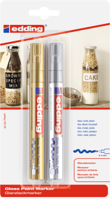 Edding 750/2 BL Marcador De Pintura Dorado/Plateado (EDD)1