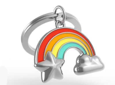Llavero Metalmorphose Arcoíris, estrella y nube (MTM)1