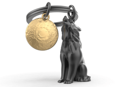 Llavero Metalmorphose Lobo y la luna (MTM)1