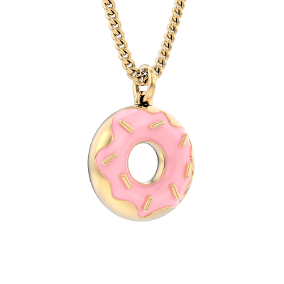 CHOCLI Collar con Baño18k Dona Glaseada Rosa1