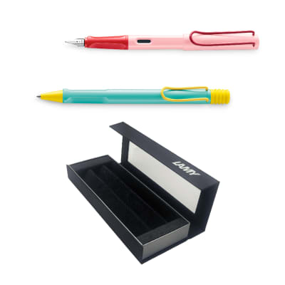 Set Edicion Especial Lamy Safari Cherry/Piña Pluma + Boligrafo1