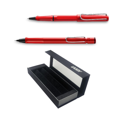 Set Lamy Safari Rollerball + Portaminas Color Rojo1