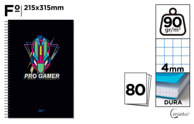 Cuaderno Espiral Fº 80 Hojas 90 G/M² Pro gamer (MP)1