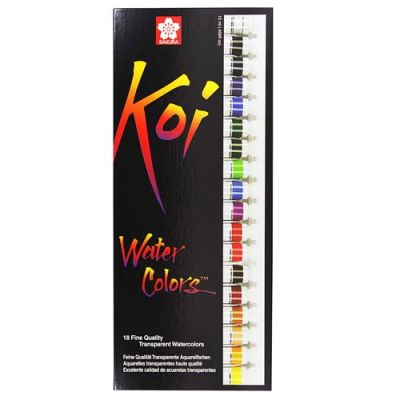 Acuarela en Tubo Koi Water Color 12ml, set 18 colores1