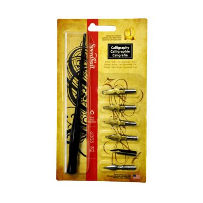 Set de Plumillas caligráficas variadas en blister (incl portaplumilla)1