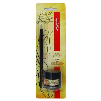 Set Caligrafía (Plumilla N°102 y Tinta Negra Speedball (12ml / 0,4oz)1