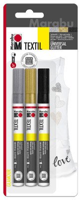 Marabú Textil Glitter 3 unidades Punta 3mm1