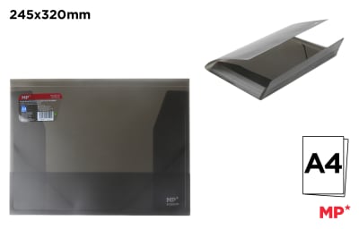 Carpeta Con Solapa Y Goma A4 Translúcida Negro (MP)1