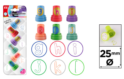 Set De Timbres Para Niños Coleccion De Letras #2 /25mm X 6U1