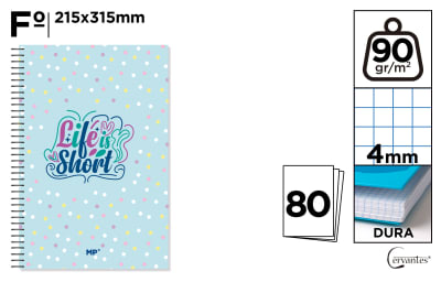 Cuaderno Espiral Fº 80 Hojas 90 G/M² Life (MP)1