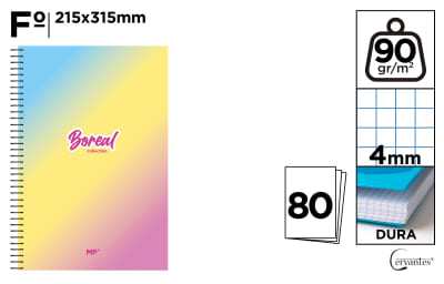 Cuaderno Espiral Fº 80 Hojas 90?G/M² Azul Pastel (MP)1
