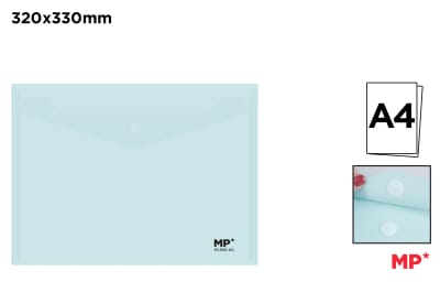 Carpeta Sobre Plástico Cierre Rápido Horizontal A4 Blanca (MP)1