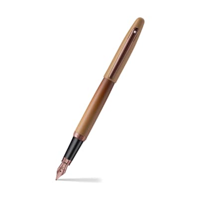 Pluma Sheaffer Vfm Edición Coffee Pvd Plumín M + Convertidor1