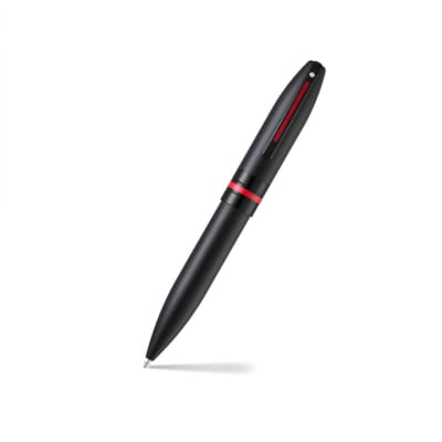 Bolígrafo Sheaffer Icon Negro Mate detalles en PVD Rojo,.1
