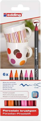 Set 6 Marcadores Porcelana Edding E-4200 Calido