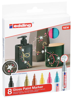 Set 8  marcador Óleo Permanente Edding E-750   Metalico