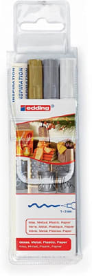 Marcador De Pintura edding 751/3 Set pastel y metalicos Marcador De Pintura edding 751/3 Set pastel y metalicos