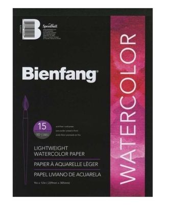 Block Bienfang 538H Watercolor Paper Pad, 9x12 (22x30cm), 15 hojas, 228gr1