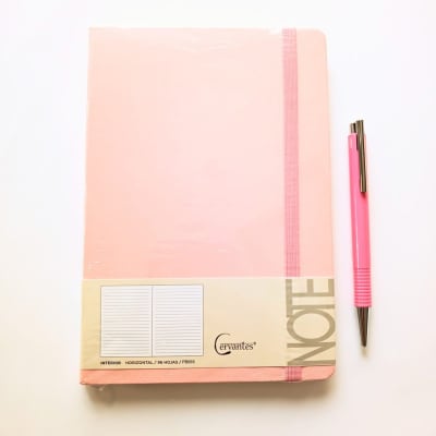 Set Bolígrafo Lamy Logo Rose + Cuaderno Madrid Papel Rose2