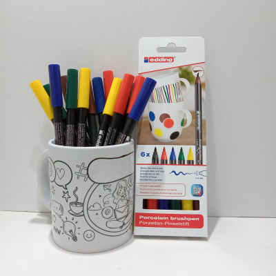 Marcador Porcelana Edding E-4200 Basico +Tazón1