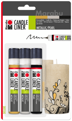 Marabu Pintura para velas, Metizalos 3u. x 25 ml1