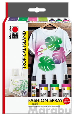 Marabu Fashion Spray - Tropical Island, Set 3u. x 100 ml, 1 x 25 ml1
