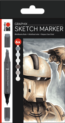 Marabu SketchMarker 6 unidades Base alcohol - Alpha1