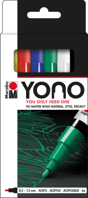 Marabu Marcador acrílico YONO Set 6 x 0.5-1.5 mm1