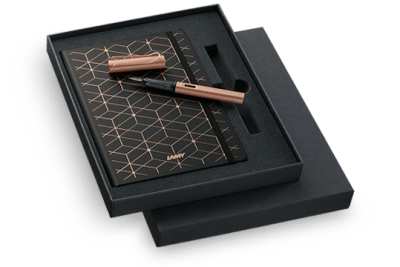 Set Pluma Lamy M LX Rose Gold + Libreta A5 Oro Rosa1