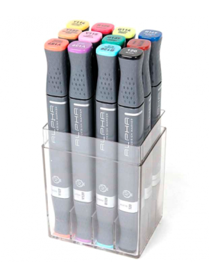 Marcadores Pigmentados Doble Punta X 12 Doble Punta A ( Punta Pincel + Punta de Fibra 2 mm )1