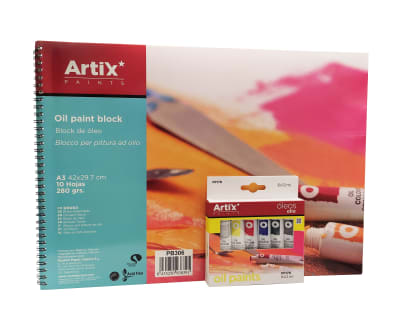 Set Block para Óleo + 6 colores de Óleo en tubo1