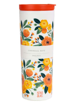 Mug Termico De Acrilico Con Flores1