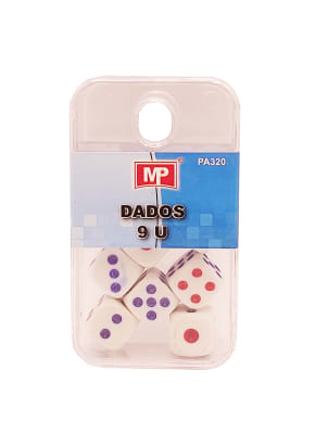Set De Dados Pequeños 12mm X 9 Uds Marca Madrid Papel Color Variado(MP)1