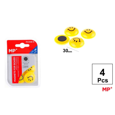 Set 04 unidades De Imanes Diseño Carita Feliz Madrid Papel1