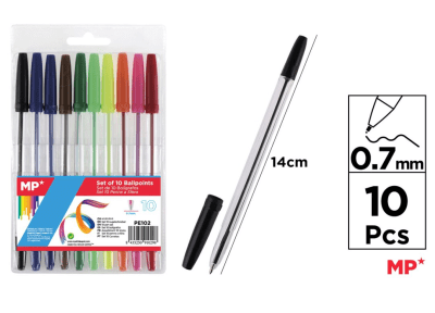 Pack De Boligrafos 0.7mm X 10 Colores Color Surtido1