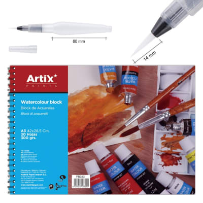 Set Croquera Acuarela  A3 + Pincel de Agua Medio (MP)1