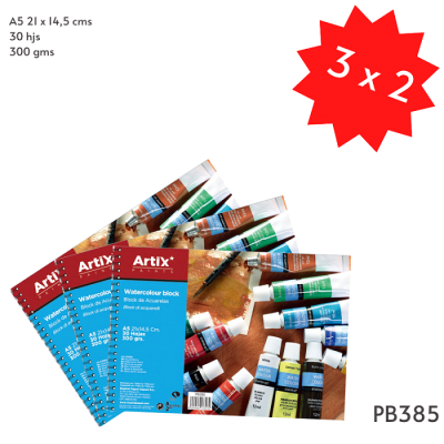 Pack 3x2 Croquera Acuarela A5 21 x 14,5cms 30hjs 300gms 4