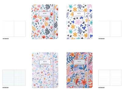 Cuaderno De Notas Tapa Forrada Diseño Flores A61