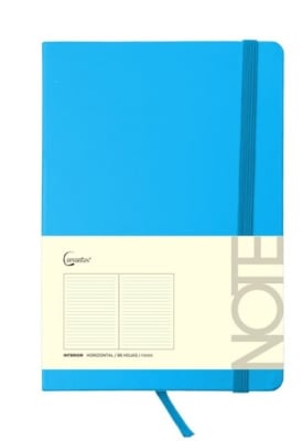 Cuaderno Tapa Dura C/Elastico A5 Marca Cervantes Color Azul