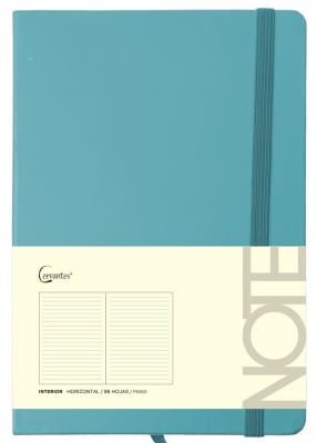 Cuaderno A5 C/Elástico Marca Cervantes Color Antracita