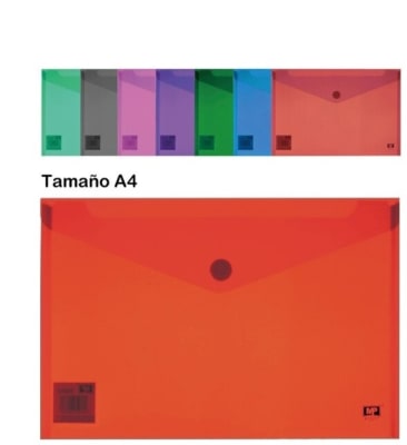 Carpeta Transparente Con Tapa y Cierre A4 Marca Madrid Papel1