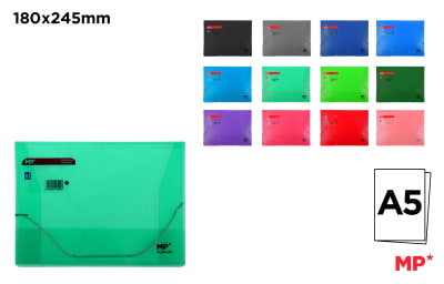 Carpeta Transparente Tapa y Elastico A5 24x18cm Madrid Papel1