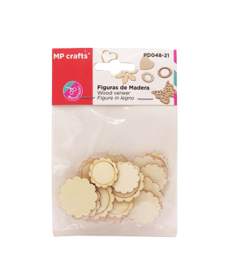 Set De Figuras De Madera Diseño Girasol X 19Uds Marca MP Crafts Color Beige (MP)1